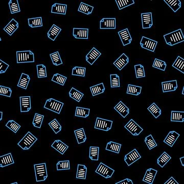 Line File document icon isolated seamless pattern on black background. Checkl Stock Illustration