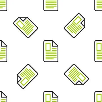 Line File document icon isolated seamless pattern on white background. Checkl イラスト素材