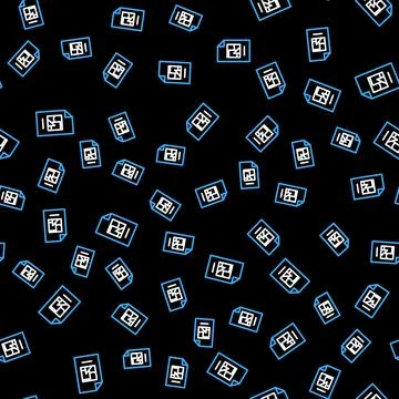 Line File document with illustration icon isolated seamless pattern on black Illustrazione stock
