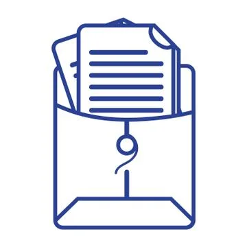 Line file folder with business document information 스톡 일러스트