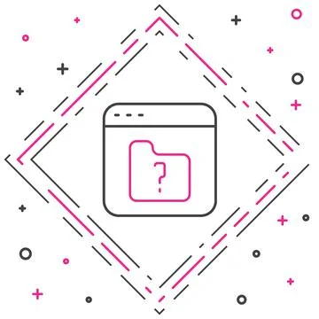 Line File missing icon isolated on white background. Colorful outline concept Stock Illustration