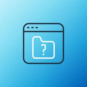 Line File missing icon isolated on blue background. Colorful outline concept イラスト素材