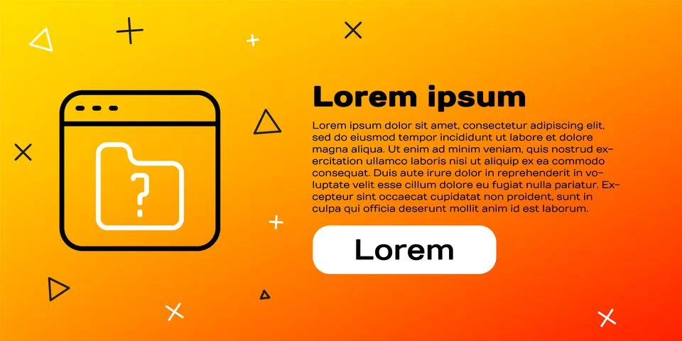 Line File missing icon isolated on yellow background. Colorful outline concept イラスト素材