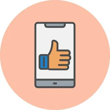 Like  Line Filled Circle Icon Stock Illustration