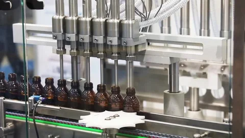 In-Line Filler machine Stock Footage 80898106