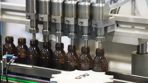 In-Line Filler machine Stock Footage 88616149