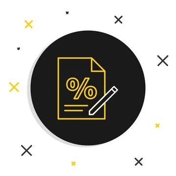 Line Finance document icon isolated on white background. Paper bank document for Stock Illustration