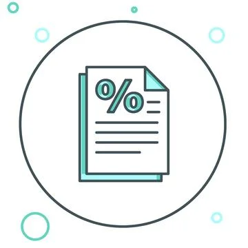 Line Finance document icon isolated on white background. Paper bank documen.. Stock Illustration