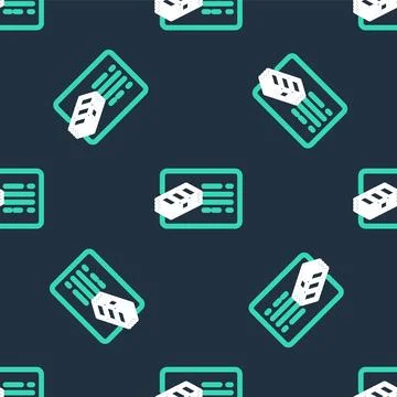 Line Financial document line icon isolated seamless pattern on black background Illustrazione stock