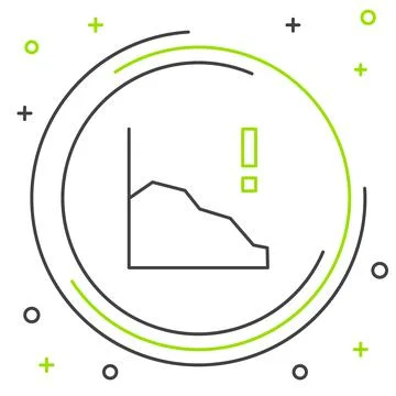 Line Financial growth decrease icon isolated on white background. Increasing Stock Illustration