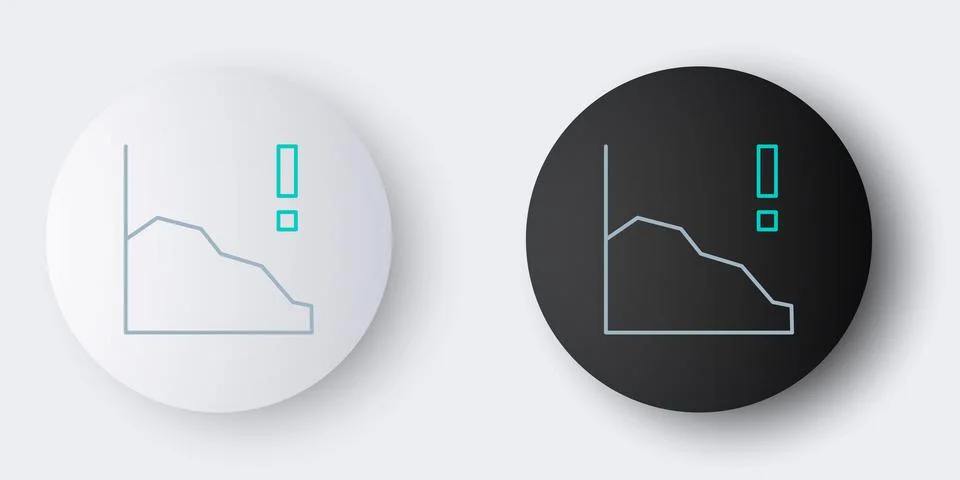 Line Financial growth decrease icon isolated on grey background. Increasing Stock Illustration