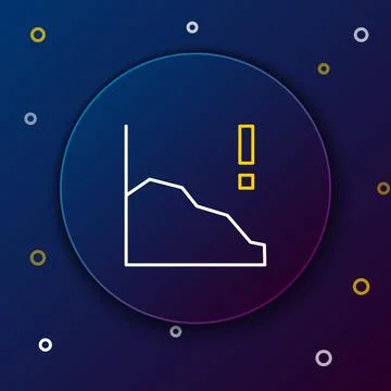 Line Financial growth decrease icon isolated on blue background. Increasing Stock Illustration