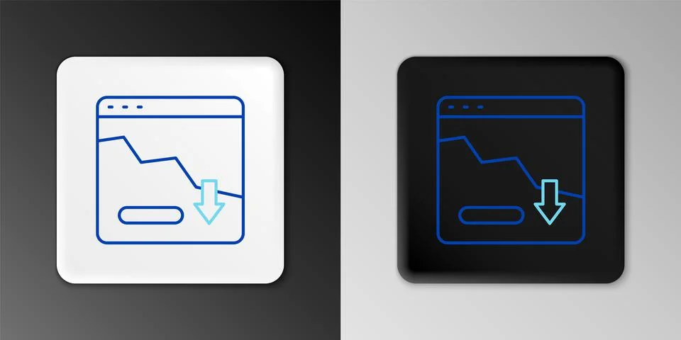 Line Financial growth decrease icon isolated on grey background. Increasing Stock Illustration