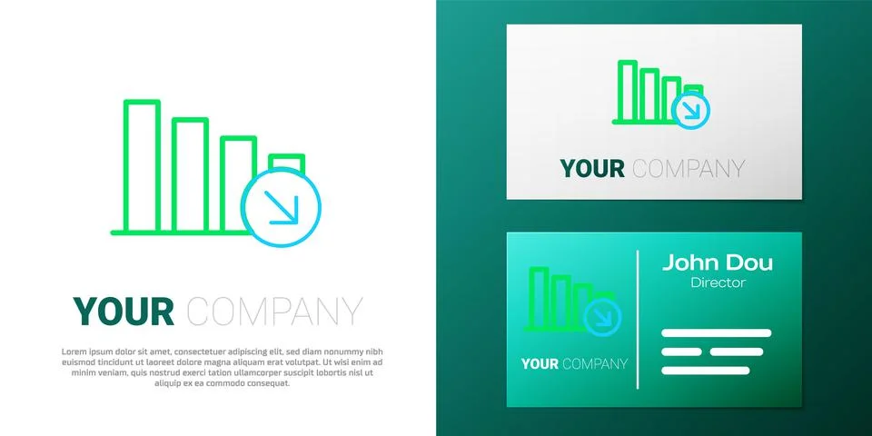 Line Financial growth decrease icon isolated on white background. Increasing Stock Illustration