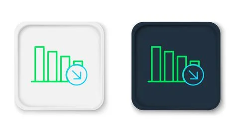 Line Financial growth decrease icon isolated on white background. Increasing  Stock Illustration