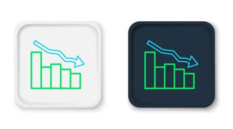 Line Financial growth decrease icon isolated on white background. Increasing  Stock Illustration