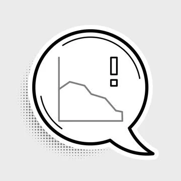 Line Financial growth decrease icon isolated on grey background. Increasing r Stock Illustration