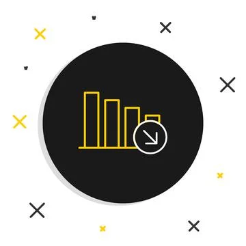 Line Financial growth decrease icon isolated on white background. Increasing Stock Illustration