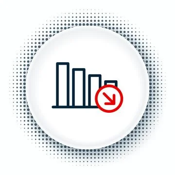 Line Financial growth decrease icon isolated on white background. Increasing Stock Illustration