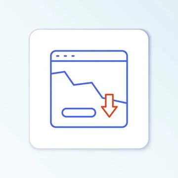 Line Financial growth decrease icon isolated on white background. Increasing Stock Illustration