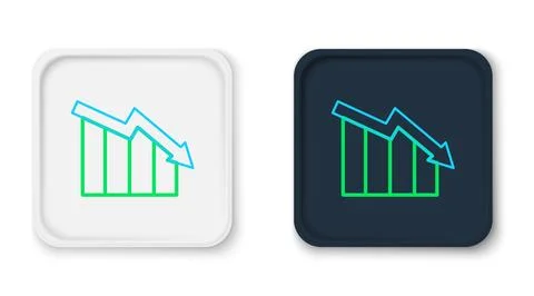 Line Financial growth decrease icon isolated on white background. Increasin.. Stock Illustration