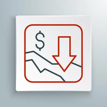 Line Financial growth decrease icon isolated on white background. Increasing  Stock Illustration