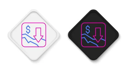 Line Financial growth decrease icon isolated on white background. Increasin.. Stock Illustration