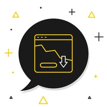 Line Financial growth decrease icon isolated on white background. Increasin.. Stock Illustration