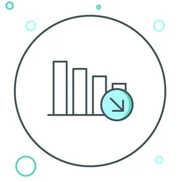 Line Financial growth decrease icon isolated on white background. Increasin.. Stock Illustration