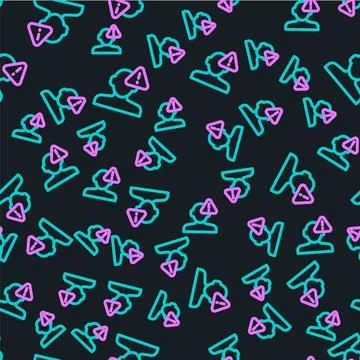 Line Finding a problem in psychology icon isolated seamless pattern on black Stock Illustration
