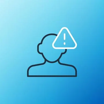 Line Finding a problem in psychology icon isolated on blue background. Colo.. Illustrazione stock