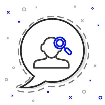 Line Finding a problem in psychology icon isolated on white background. Col.. Stock Illustration