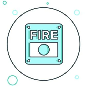 Line Fire alarm system icon isolated on white background. Pull danger fire .. Stock Illustration