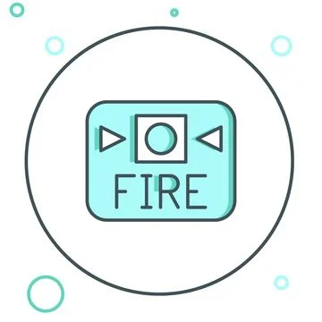 Line Fire alarm system icon isolated on white background. Pull danger fire .. Stock Illustration
