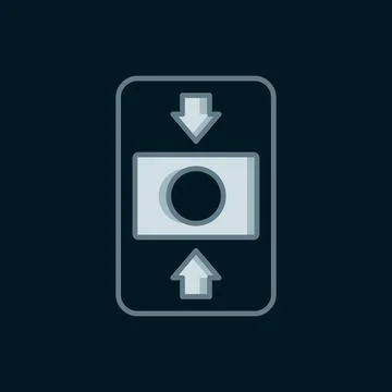 Line Fire alarm system icon isolated on black background. Pull danger fire .. Illustrazione stock