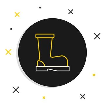 Line Fire boots icon isolated on white background. Colorful outline concept イラスト素材