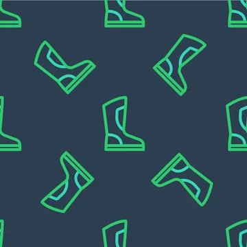 Line Fire boots icon isolated seamless pattern on blue background.  Vector Stock Illustration
