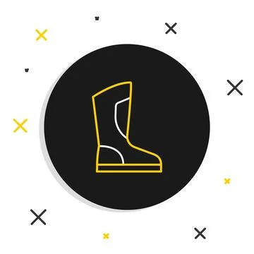 Line Fire boots icon isolated on white background. Colorful outline concept.. Stock Illustration