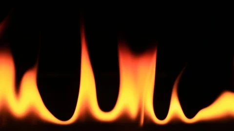 Line of Fire Burning Isolated Over Black Stock Footage 104077049
