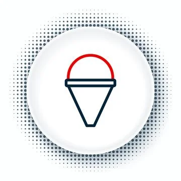 Line Fire cone bucket icon isolated on white background. Metal cone bucket .. Stock Illustration