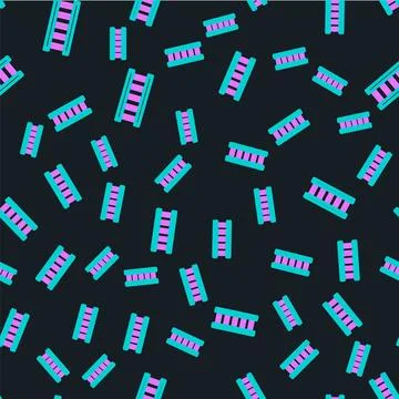 Line Fire escape icon isolated seamless pattern on black background. Pompie.. 스톡 일러스트