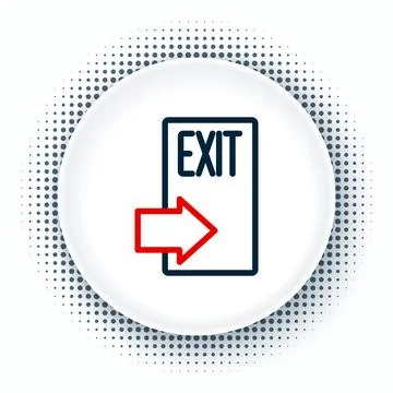 Line Fire exit icon isolated on white background. Fire emergency icon. Colo.. Stock Illustration