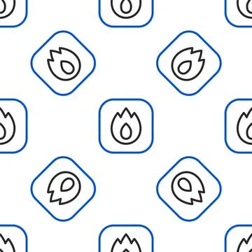 Line Fire flame icon isolated seamless pattern on white background. Colorful イラスト素材