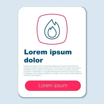 Line Fire flame icon isolated on grey background. Colorful outline concept Illustrazione stock
