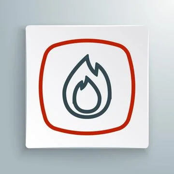 Line Fire flame icon isolated on white background. Colorful outline concept Stock Illustration