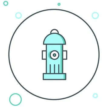 Line Fire hydrant icon isolated on white background. Colorful outline conce.. Stock Illustration