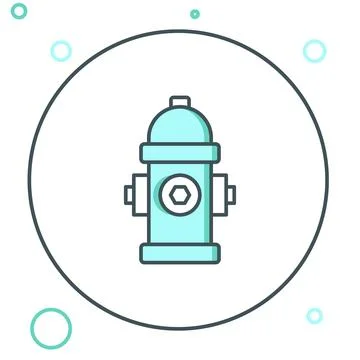 Line Fire hydrant icon isolated on white background. Colorful outline conce.. Stock Illustration