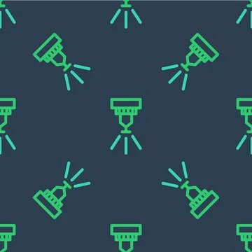 Line Fire sprinkler system icon isolated seamless pattern on blue background イラスト素材