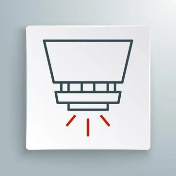 Line Fire sprinkler system icon isolated on white background. Sprinkler, fire Stock Illustration