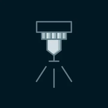 Line Fire sprinkler system icon isolated on black background. Sprinkler, fi.. Stock Illustration